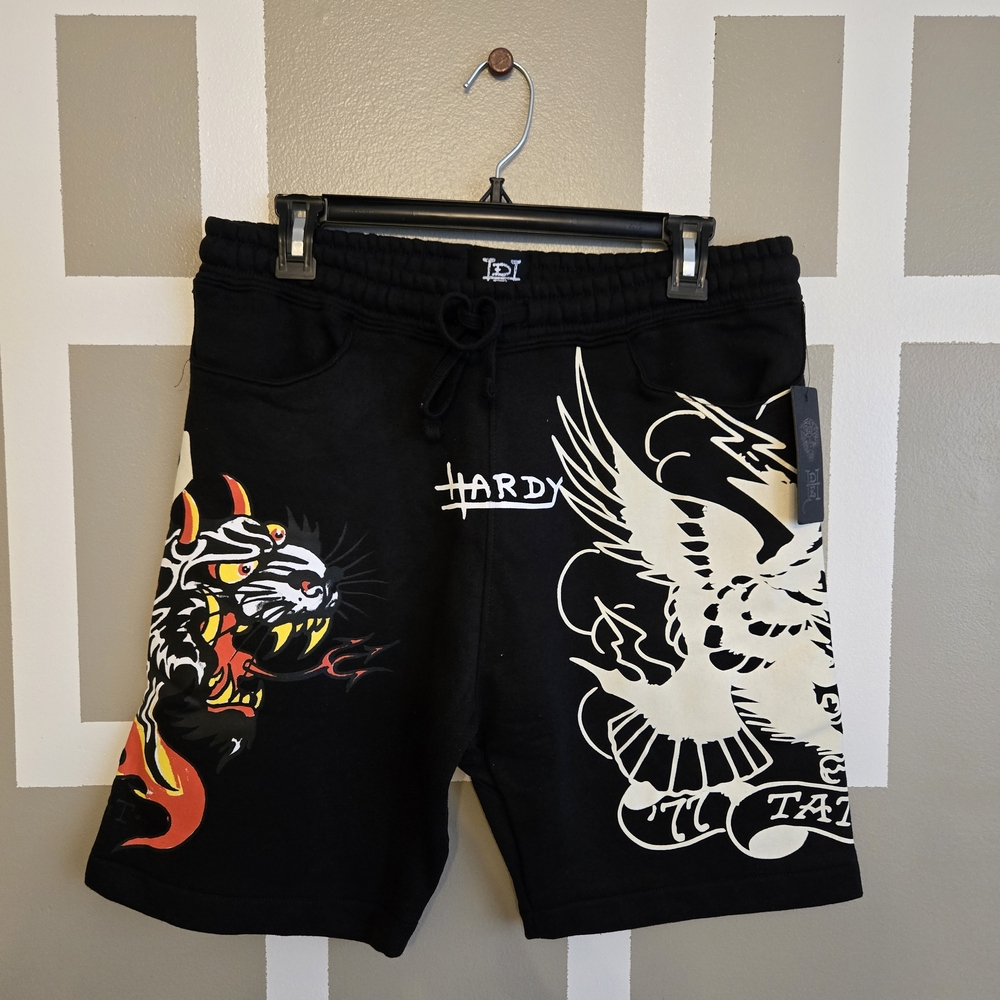 Ed Hardy Tattoo Graphic Shorts – Black (M)